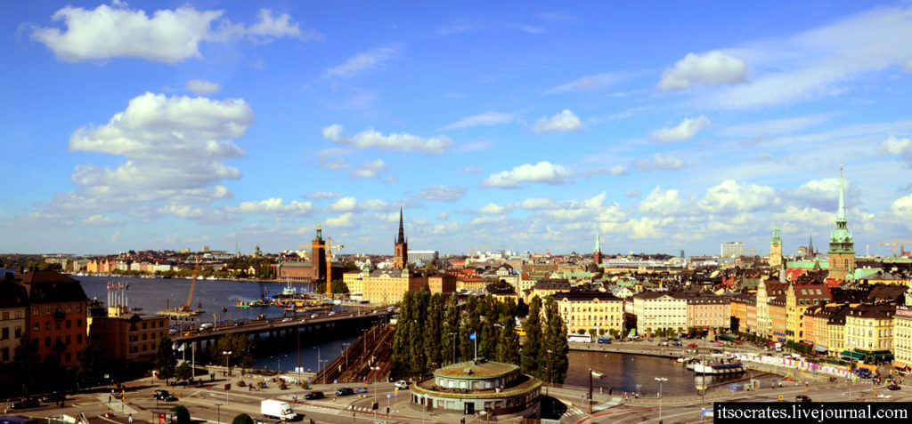 Фото Стокгольма с высоты обзорной площадки Катаринахиссен