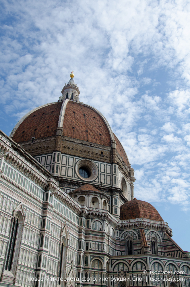 Кафедральный собор Флоренции или Дуомо во Флорнции - фасад и купол Брунеллески