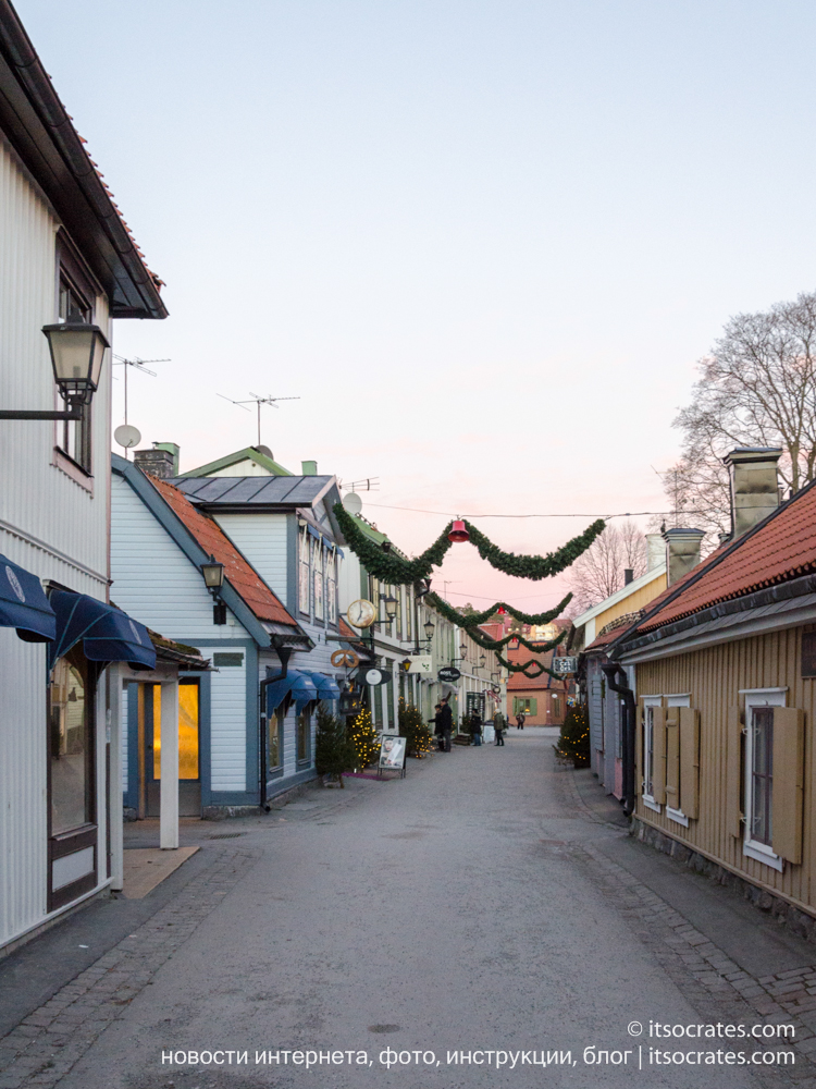 Древняя столица Швеции Сигтуна - центральная улица города