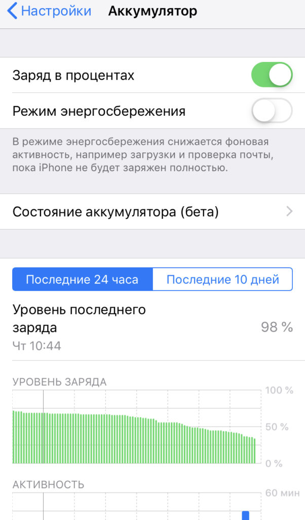 Полоска под иконкой батареи на ios как убрать